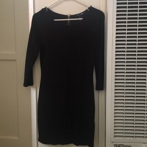 Long sleeve back tight little black dress
